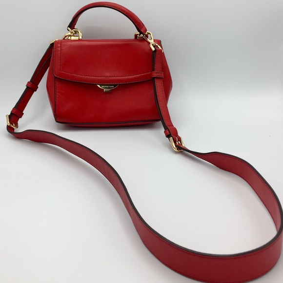 Michael Kors Handbags - Michael Kors XS Red Leather Satchel/Crossbody Bag